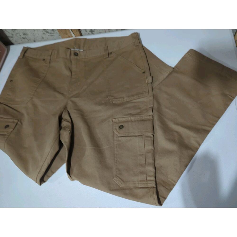 Duluth Womens Cargo Pants Fire Hose Flex Shift Slim Leg Pants Dark Gray 18 X 31 - Picture 2 of 11